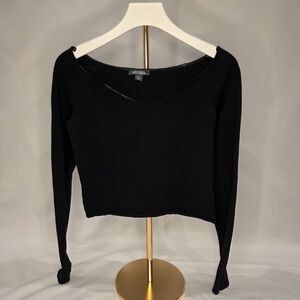Wild Fable Black Long Sleeve, Off-The-Shoulder, Crop Top